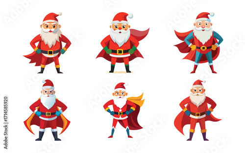 Six Super Santa Claus Christmas Superheroes