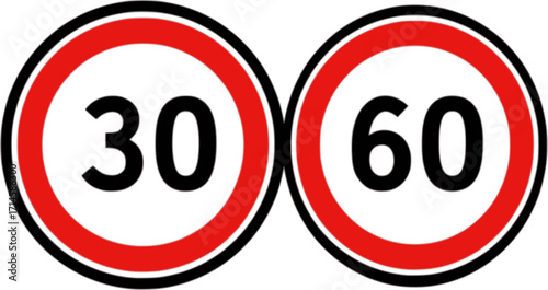 Free Download Vector circular traffic sign with bold numbers inside (like 30, 50, 60) - GFXLoad