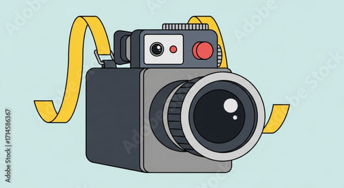 Photography camera illustration vintage style for photographers and creative content creators design concept