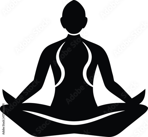 Yoga meditation vector icon.
