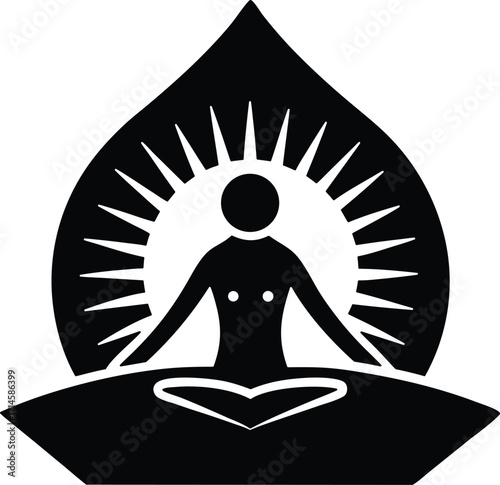 Yoga retreat vector icon.