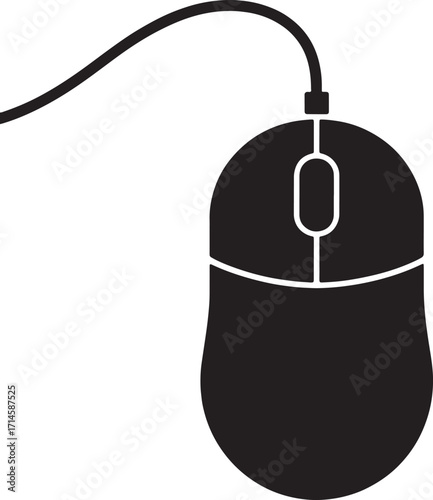 Ergonomic Computer Mouse Vector Graphic for Precise Control and Seamless Digital Interaction