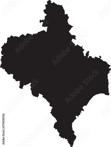 Ivano-Frankivsk Oblast in Ukraine Silhouette Solid Map