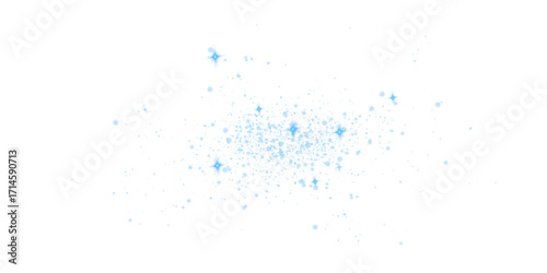 Blue Holiday Light Burst Featuring Fireworks, Bokeh Glow, and Magic Star Explosion for Celebration or Christmas Card Design
