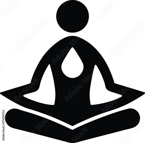 Yoga teacher vector icon.