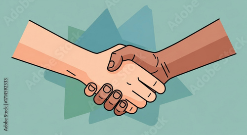 Diverse handshake illustration for business deal partnership and collaboration agreement concept design vector