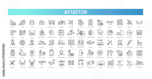 Aviation icons set. Plane icon set