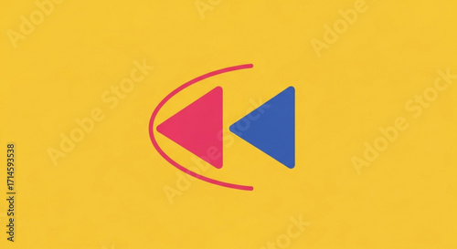 Rewind button icon vector illustration back play media control symbol sign interface design element graphic