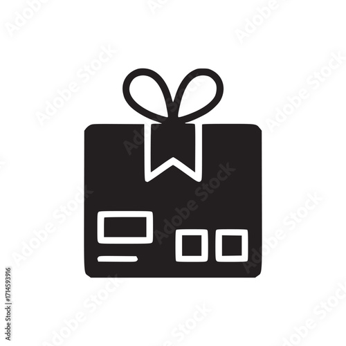 Illustration of a gift box, a symbol of presents, surprises, and celebrations, often associated with birthdays, holidays, and special occasions