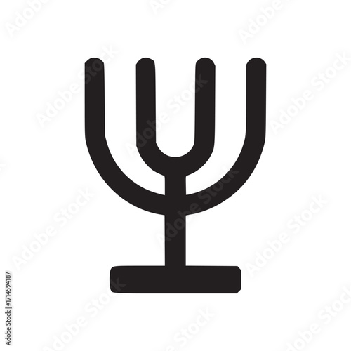 Illustration of a stylized menorah, a candelabrum used in jewish worship, symbolizing the seven days of creation and representing divine light and wisdom