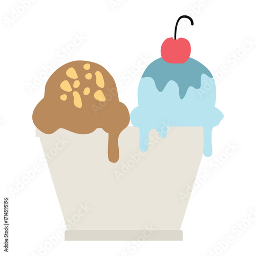 Ice cream vector, sweet ice cream isolated on white background, vector various ice cream icons.