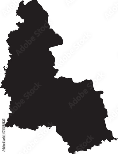 Sumy Oblast in Ukraine Silhouette Solid Map