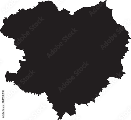 Kharkivska Oblast in Ukraine Silhouette Solid Map