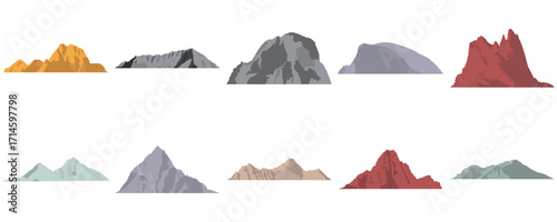Set of mountain icon vector, mountain vector illustration