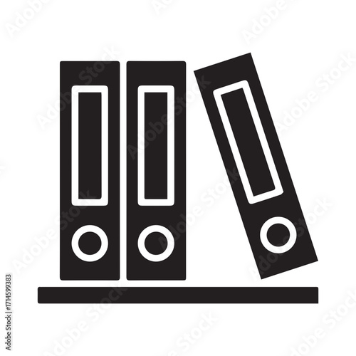 Binders on shelf