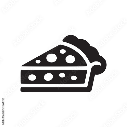 Illustration of a pie slice symbol of dessert, treat, and indulgence pastry for celebration, holiday, and special occasion icon for bakery, cafe, and food service sign for sweetness and enjoyment
