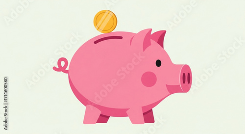 Pink piggy bank savings investment financial planning money management wealth accumulation and coin deposit concept