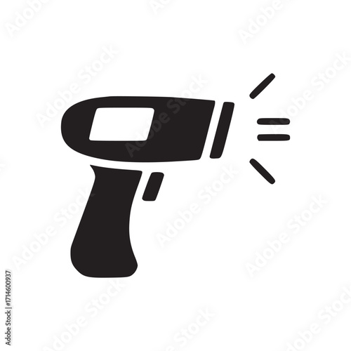 Vector art of barcode scanner vector illustration of a handheld barcode reader, commonly used for scanning product codes in retail, inventory management, and point of sale systems