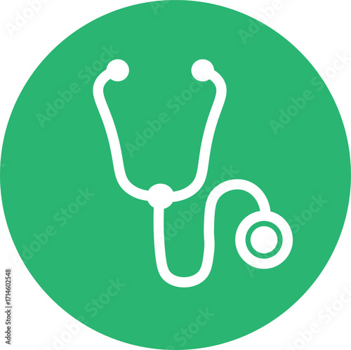 stethoscope icon on green button