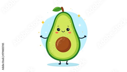 Adorable Avocado Character Illustration