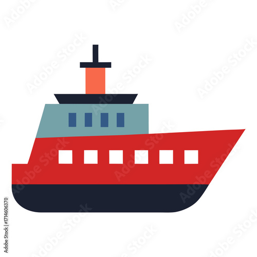 vector illustration of a ship