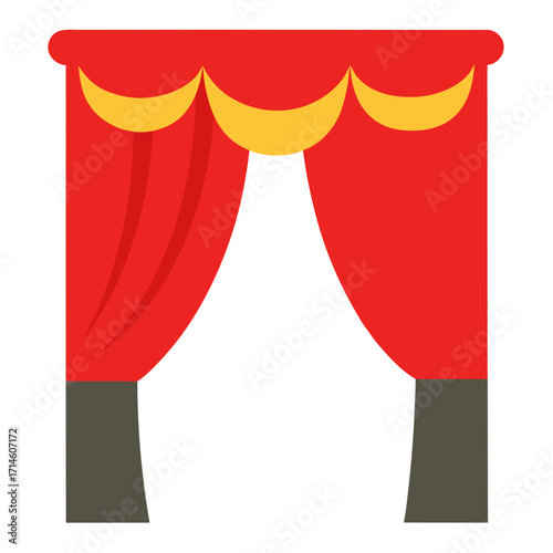 theater stage with red curtain