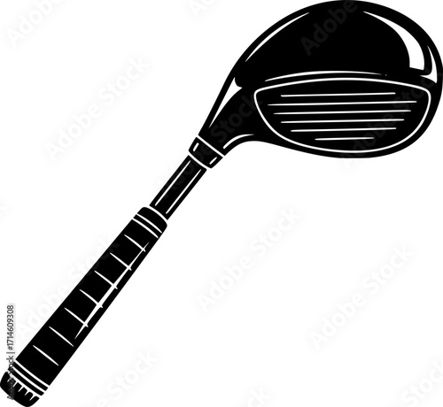 a golf club, black color, vector 