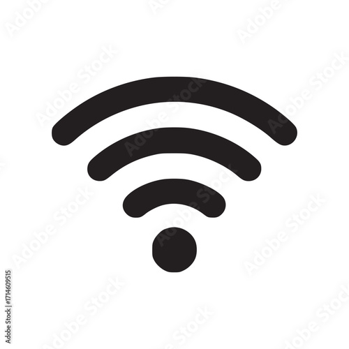 Illustration of a wifi icon, symbolizing wireless connectivity, internet access, and network signals for devices and communication in a simple and modern design