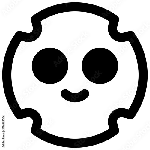 Facial mask. Outlined stroke vector icon with black-filled details.