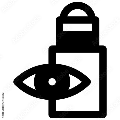 Eye cream roller. Outlined stroke vector icon with black-filled details.