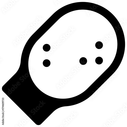 Exfoliating mitt. Outlined stroke vector icon with black-filled details.