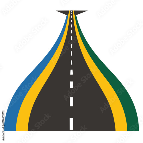 asphalt road with white lines