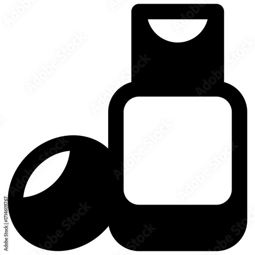 Hair conditioner. Outlined stroke vector icon with black-filled details.