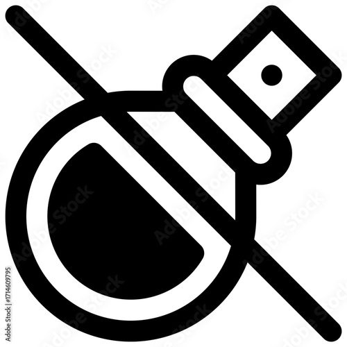 Fragrance free. Outlined stroke vector icon with black-filled details.