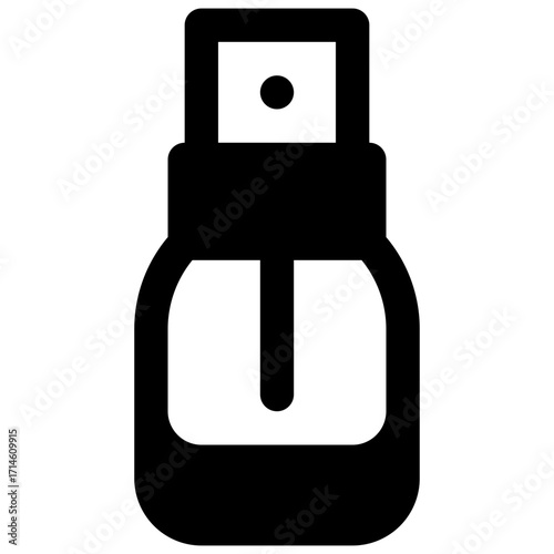 Toner. Outlined stroke vector icon with black-filled details.