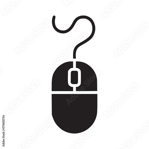 Vector art of computer mouse icon a clean vector illustration of a mouse, symbolizing computer input, navigation, and user interface for technology and digital design