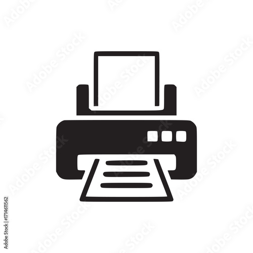 Illustration of a printer, an output device that produces hard copies of documents and images from digital sources, used in homes and offices