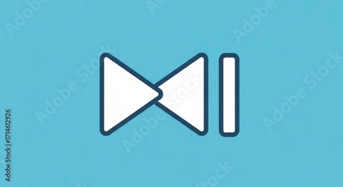 Rewind skip back previous track icon vector illustration for media player interface design use case