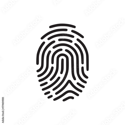 Vector art of fingerprint identification icon a vector illustration of a fingerprint, representing security, identity, and biometric authentication in a simple design