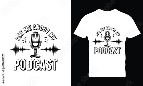 Microphone soundwave music notes podcast audio