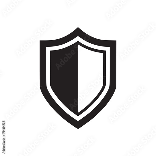 Vector art of shield icon symbol of protection, security, safety, defense vector illustration of a shield with a modern and minimalist design, perfect for web and mobile applications