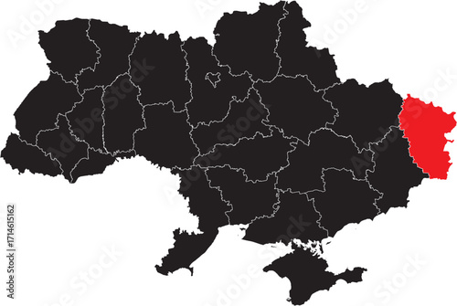 Luhansk Oblast on the Ukraine Map
