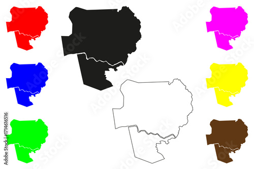 Maran city (Malaysia) map vector illustration, scribble sketch Maran map