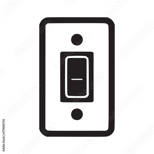 Illustration of a light switch, representing control, energy conservation, and electrical systems, suitable for use in diagrams, user interfaces, and educational materials