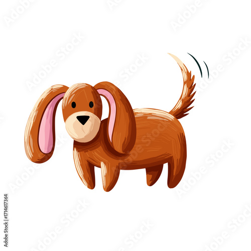 brown puppy, cute puppy, cartoon puppy, whimsical puppy, floppy ears dog, wagging tail dog, playful puppy, baby dog, adorable puppy, funny puppy, kawaii puppy, little dog, friendly puppy, kids puppy, 