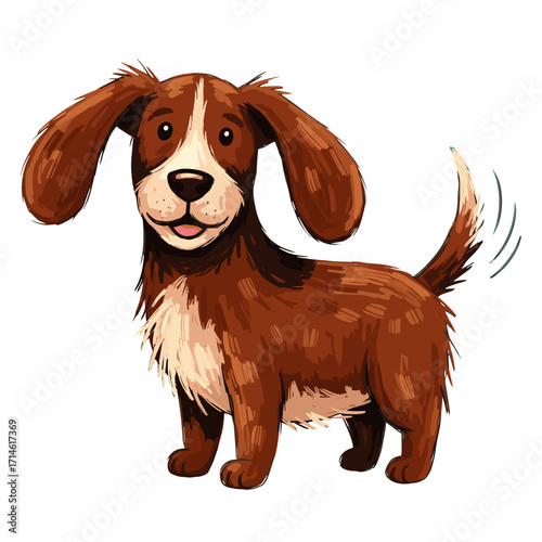 brown puppy, cute puppy, cartoon puppy, whimsical puppy, floppy ears dog, wagging tail dog, playful puppy, baby dog, adorable puppy, funny puppy, kawaii puppy, little dog, friendly puppy, kids puppy, 