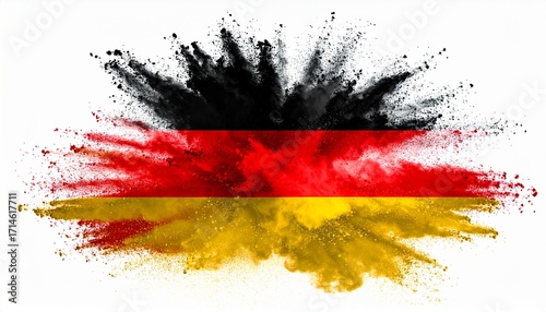 Grunge brush explossion stroke flag of Germany. The German national flag for Independence Day.