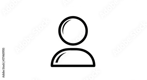 User profile icon vector graphic for website ui design and social media avatar simple outline person symbol 100
