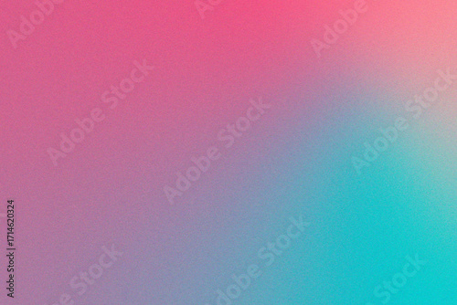 Abstract grainy noisy pink turquoise gradient background