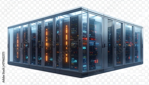Advanced server rack infrastructure illustration